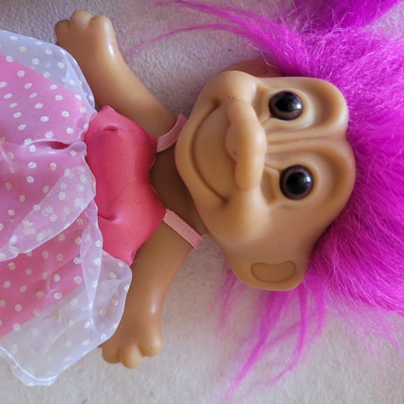 VINTAGE RUSS Neon Pink & Bride Troll Doll 1990’s Great Condition - Picture 6 of 7